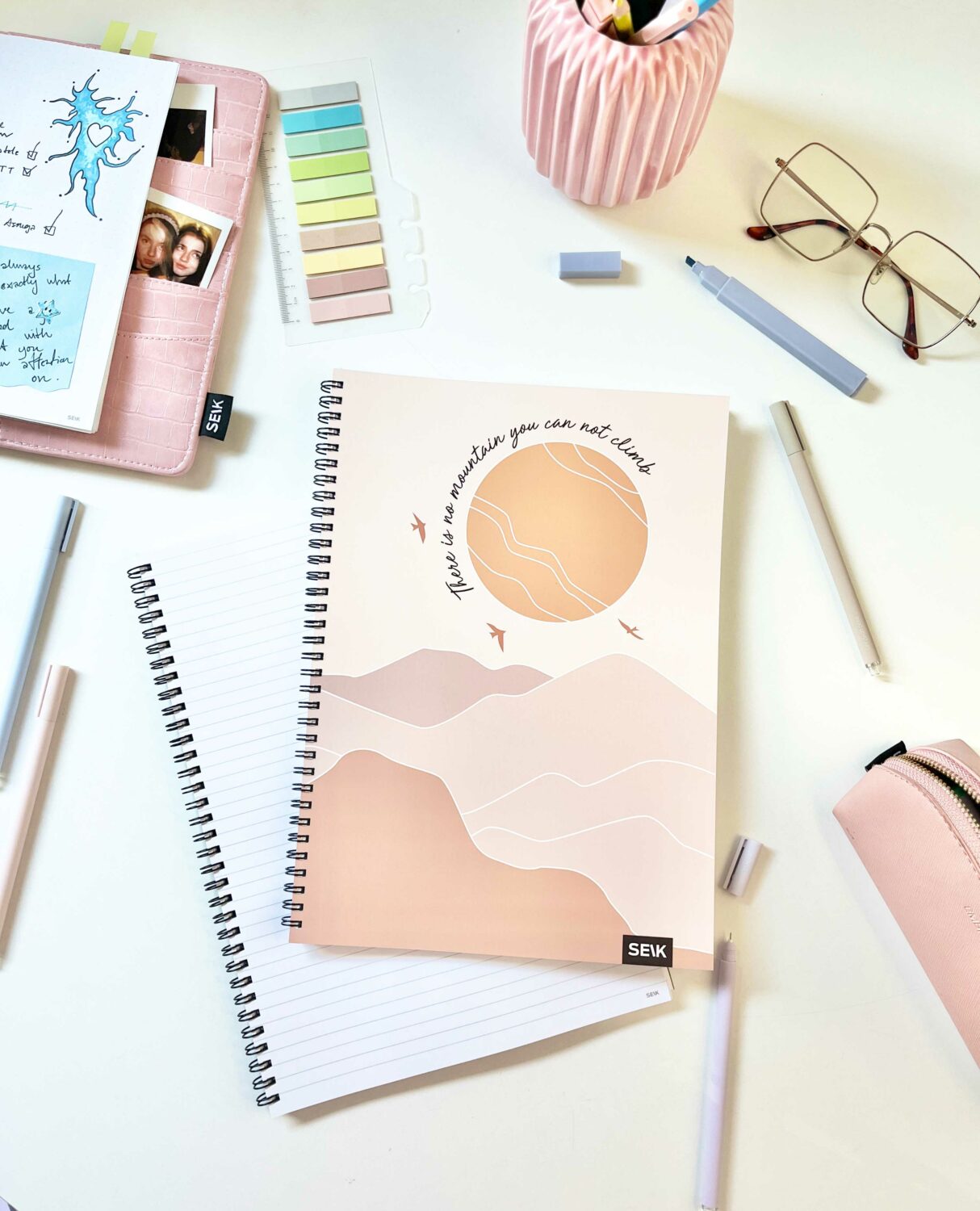 A4 Bullet Journal / Блокнот в точку со спиральным переплетом - sun