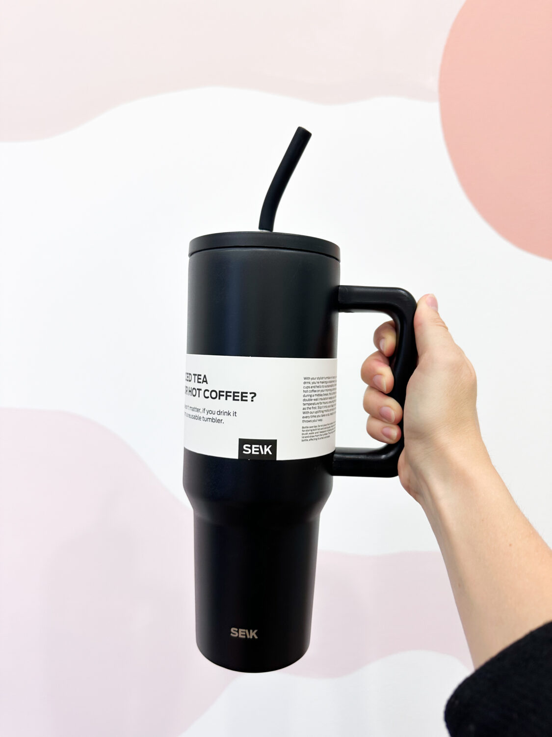 Термокружка Tumbler - полночный черный, 1200 мл — изображение 14
