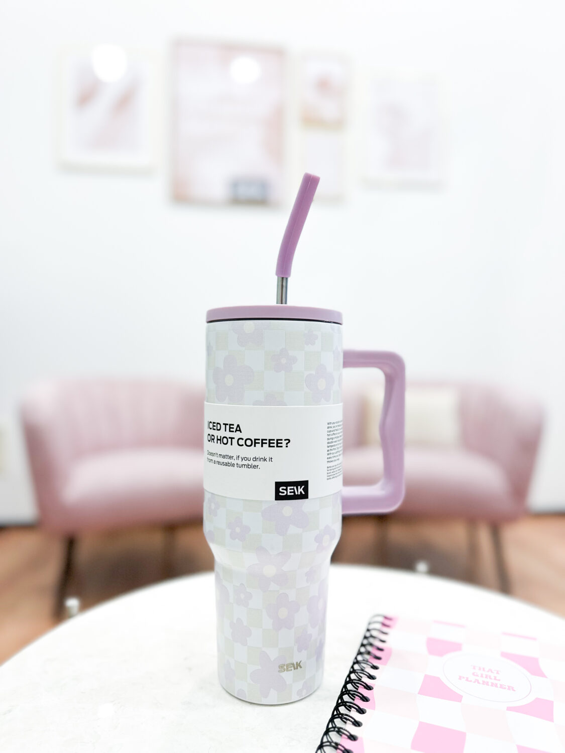 Термокружка Tumbler - цветы, 1200 мл — изображение 7