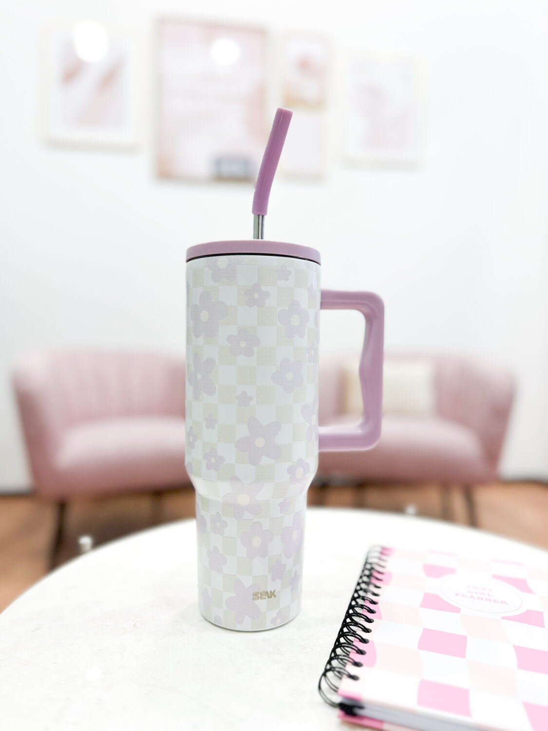 Термокружка Tumbler - цветы, 1200 мл — изображение 5