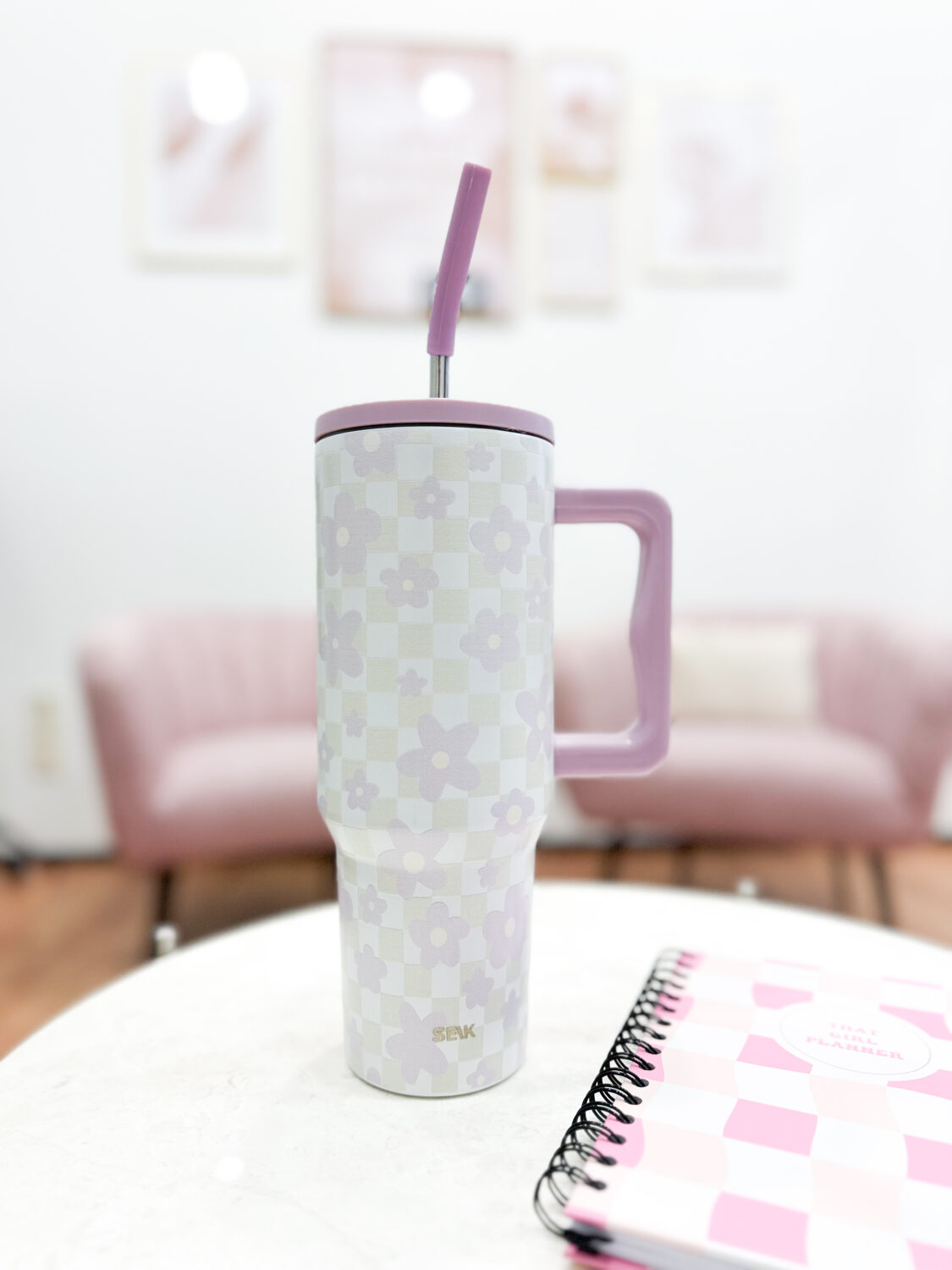 Термокружка Tumbler - цветы, 1200 мл